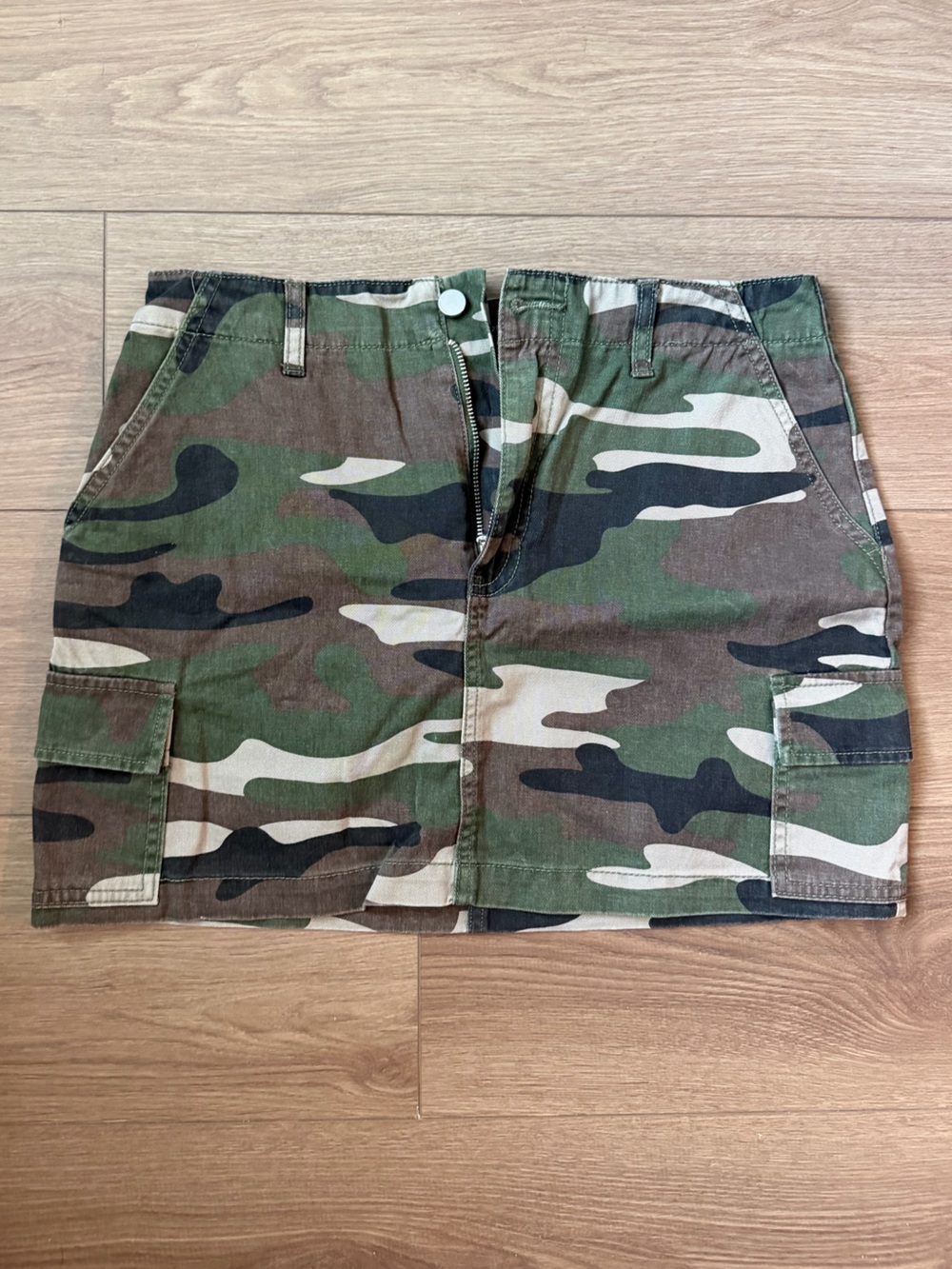 Forever 21 Camo Cargo Skirt - Green, Brown, Black